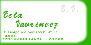 bela vavrinecz business card